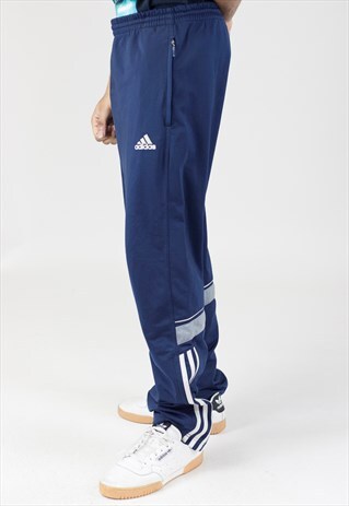 VINTAGE 90S ADIDAS NAVY TRACKSUIT BOTTOMS