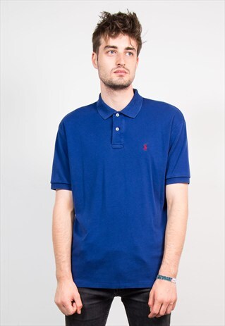 90'S ROYAL BLUE RALPH LAUREN POLO T-SHIRT