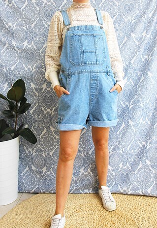 LIGHT BLUE DENIM SHORT DUNGAREES