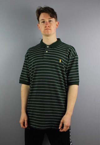 VINTAGE RALPH LAUREN POLO SHIRT IN GREEN WITH EMBROIDERY