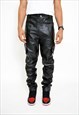 Black Leather Cargo Pants 