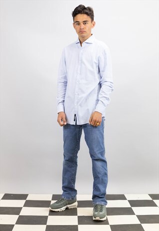 BLUE BOSS CHECK SHIRT
