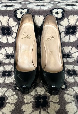 Christian Louboutin Black Leather Patent Bianca Shoes