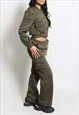 JERSEY JACKET AND CARGO TROUSER SET IN KHAKI