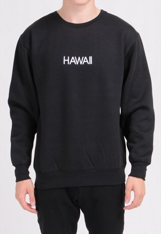 BLACK HAWAII SWEATSHIRT - EMBROIDERED