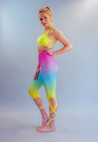 HIGH-WAISTED FIFTY SHADES OF PINK DANCER YOGA GYM LEGGINGS
