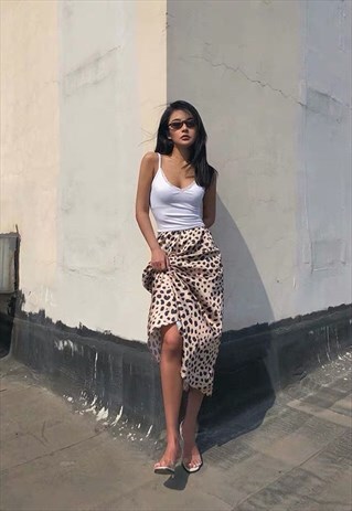DOTTED 80S MIDI SKIRT