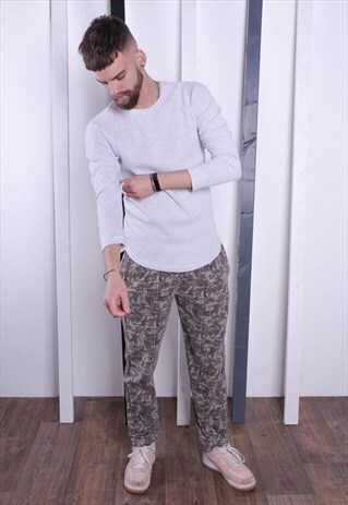 VINTAGE 90S PATTERNED CRAZY PRINT TROUSERS. UNISEX. GYM