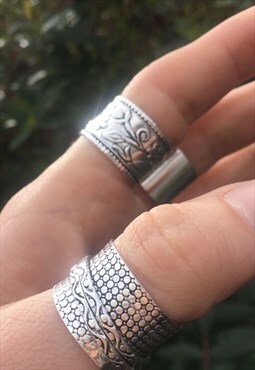 Vintage Solid Sterling Silver 925 Chunky Thumb Boho Ring