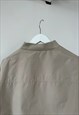 VINTAGE BOMBER JACKET 90S BEIGE MENS COAT ZIP UP M L