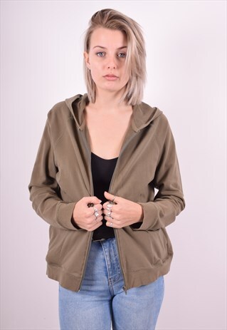 NAUTICA WOMENS VINTAGE HOODIE JACKET XL GREEN 90'S