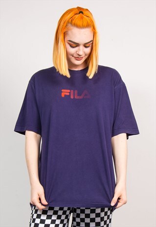 90'S VINTAGE FILA NAVY BLUE OVERSIZE T-SHIRT