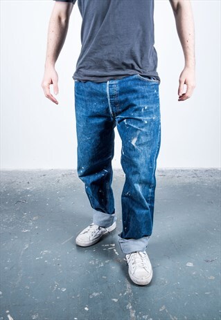 VINTAGE BLUE LEVI'S 501 PAINT JEANS
