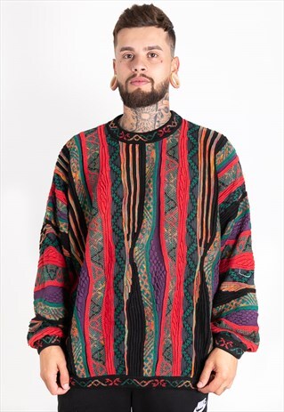 VINTAGE 80S COOGI STYLE KNITTED JUMPER / S0176