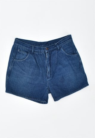 VINTAGE HIGH WAIST DENIM SHORTS NAVY BLUE
