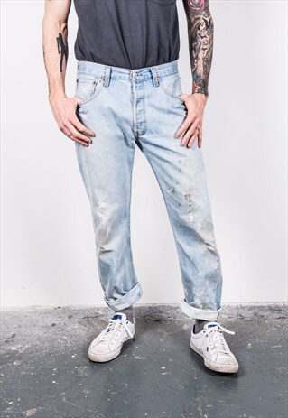 VINTAGE BLUE LEVI'S 501 PAINT JEANS