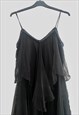 VERA MONT 70'S BLACK SLIP STYLE VINTAGE EVENING MAXI DRESS