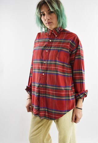 GORGEOUS VINTAGE RALPH LAUREN RED PLAID SHIRT