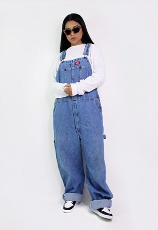 VINTAGE DICKIES LONG DENIM DUNGAREES / OVERALLS.