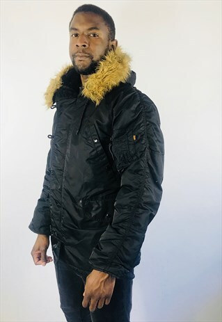 ALPHA INDUSTRIES 80S BLACK PARKER COAT