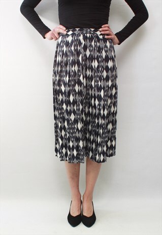 VINTAGE 80' AMAZING BEAUTIFUL ELEGANT PLEATED MIDI SKIRT