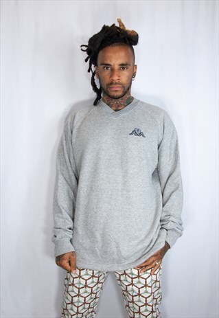 GREY KAPPA EMBROIDED SWEATSHIRT