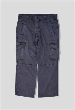 Vintage 90s Napapijri Baggy Cargo Trousers in Navy Blue