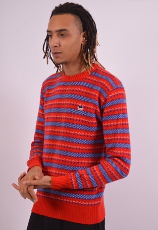 KAPPA MENS VINTAGE JUMPER SWEATER MEDIUM RED 90S