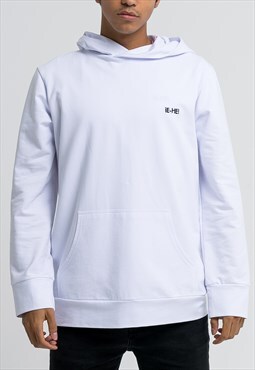 Embroidered logo Hoodie white