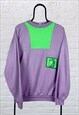 Vintage Graphic Golf Sweatshirt Purple Green Large 