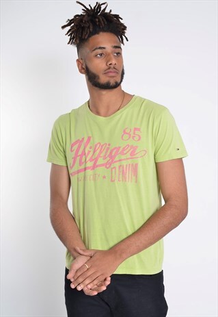 VINTAGE TOMMY HILFIGER SPELLOUT T-SHIRT GREEN