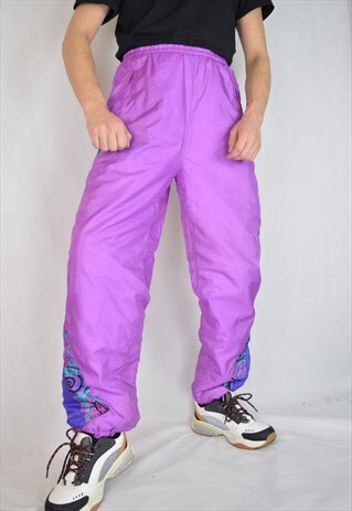 VINTAGE PINK SKI SPORTS RAVE JOGGERS