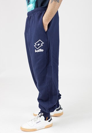 VINTAGE 90'S LOTTO NAVY TRACKSUIT BOTTOMS