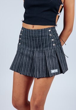Alices Lips Y2K Mid rise mini Skirt in denim 