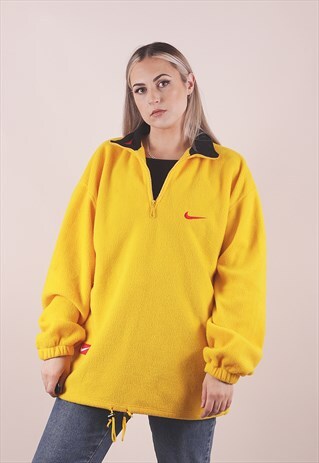 VINTAGE 90S NIKE YELLOW OVERSIZED FLEECE JACKET /A14008