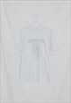 VINTAGE 90S RELAXED FIT DOMINO 93S COTTON T-SHIRT IN WHITE S