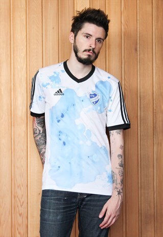 VINTAGE 1990S WHITE ADIDAS PAINT FOOTBALL SHIRT