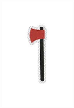Embroidered Wooden Firefighter Axe iron on patch / sew on