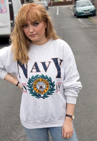 VINTAGE USA COLLEGE NAVY SWEATSHIRT