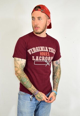 VINTAGE 90S CHAMPION RED USA COLLEGE T SHIRT
