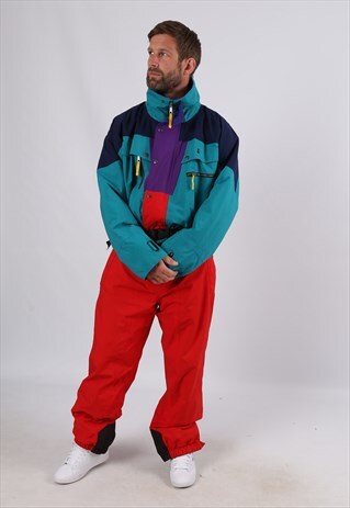 VINTAGE SCHOFFEL FULL SKI SUIT SNOW TALL UK M / L 42" (6AP)