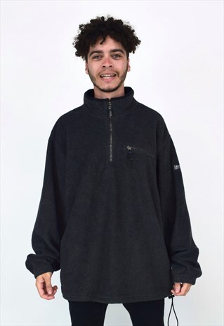 VINTAGE 90'S IZOD GREY 1/4 ZIP FLEECE