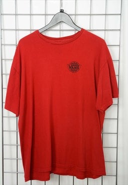 Vintage 90s Vans Skate T-shirt Red Size XL