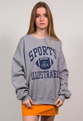 VINTAGE 90'S GREY SPORTS ILLUSTRATED USA SWEATSHIRT