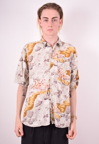 MENS VINTAGE SHIRT LARGE MULTI 90S