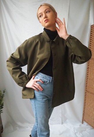 VINTAGE KHAKI BUTTON UP JACKET