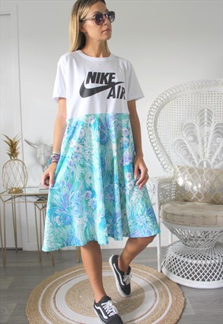 DRESS TEE-SHIRT VINTAGE PRINTED FABRIC