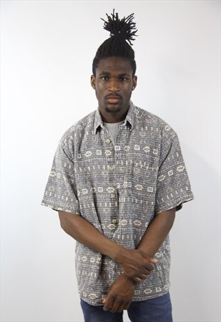 VINTAGE NAVAJO THICK PATTERNED SHIRT