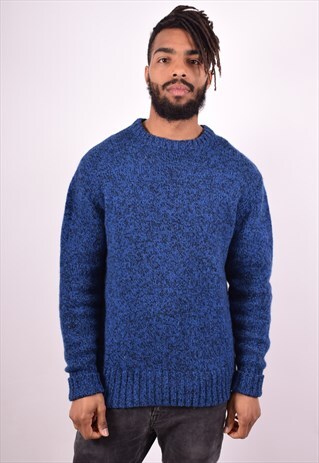 WOOLRICH MENS VINTAGE JUMPER SWEATER XL BLUE 90S