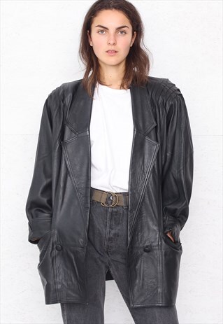 VINTAGE BLACK LEATHER JACKET